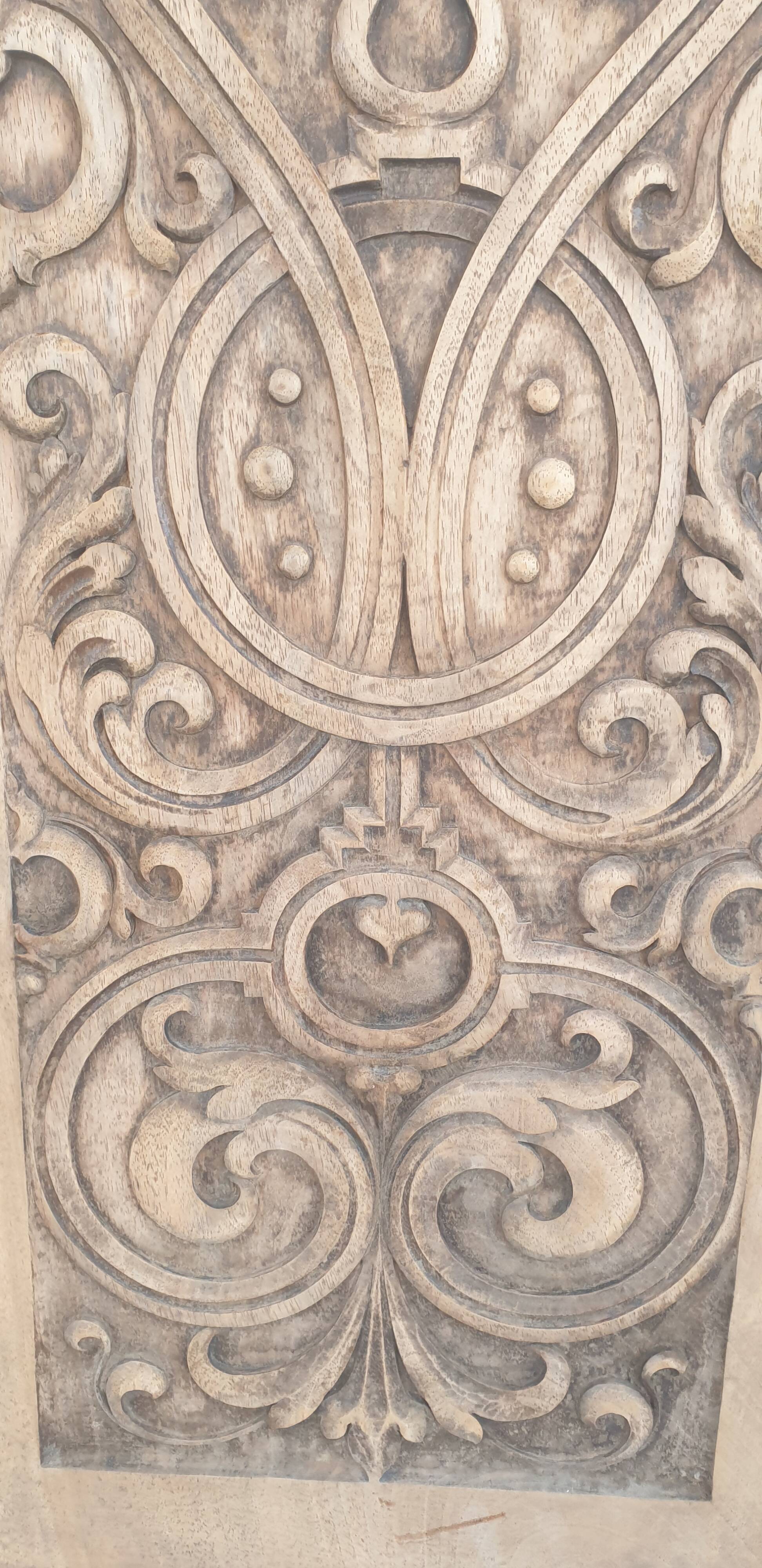 Headboard / carved panel in walnut