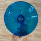 Bougeoir en verre soufflé bleu style Biot