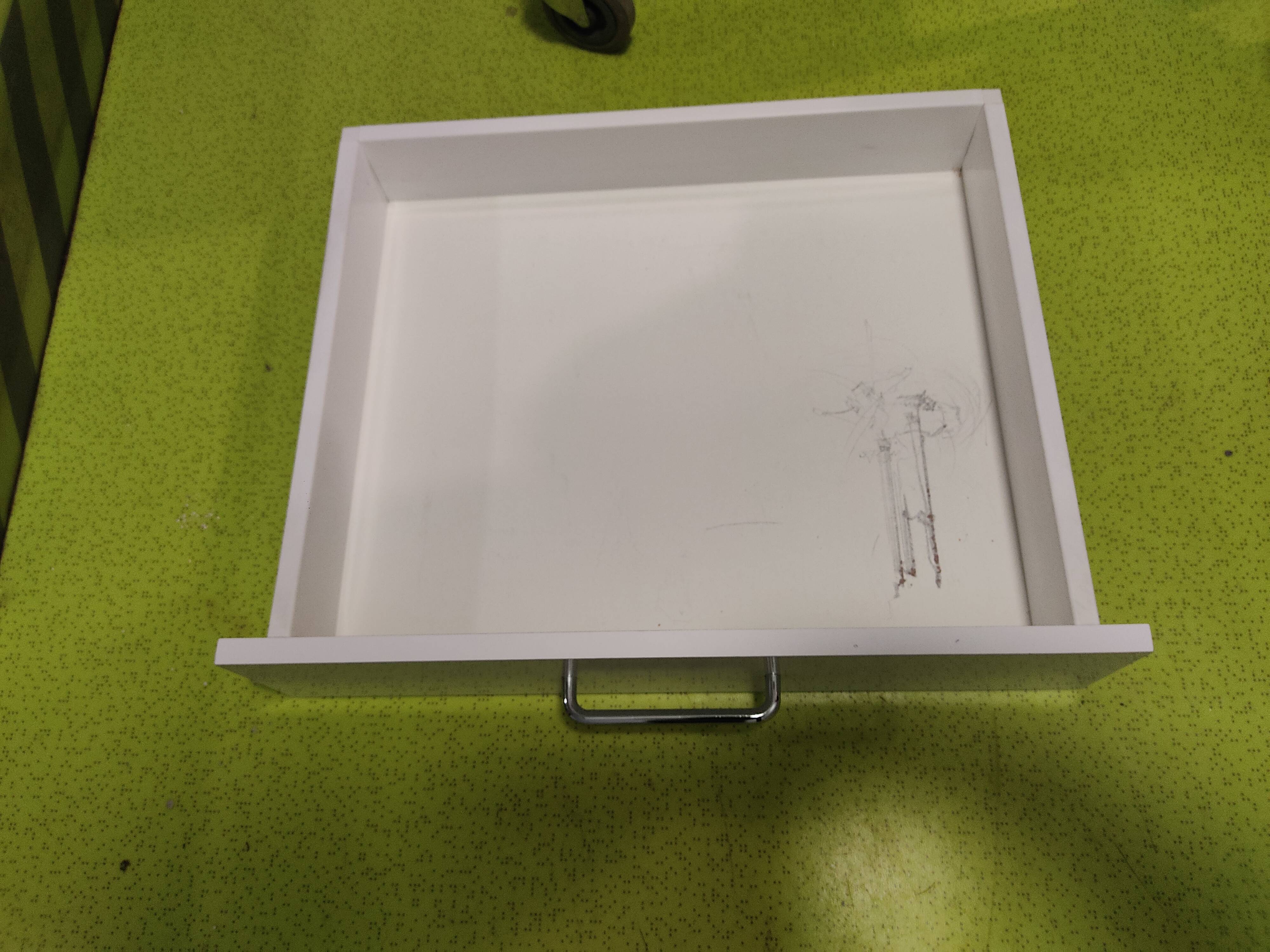 Medical trolley stainless steel, white lacquered 4 drawers