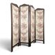 Four-panel oak screen adorned with floral upholstery from the 1930s.