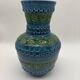 Aldo Londi vase, Rimini Blue, blue-green glazed ceramic, Bitossi, 1960