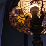 Tiffany style lamp, leaded stained glass, art nouveau.
