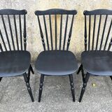 Lot of 6 vintage black Baumann Tacoma chairs from the 60s