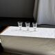 Set of 3 vintage stemmed glasses in clear glass H14 D10