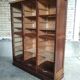 Vintage triple curtained filing cabinet, old 1930