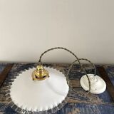 Set of two white opaline suspensions