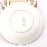 Six assiettes creuses en faïence de Gien modèle Etna, années 70