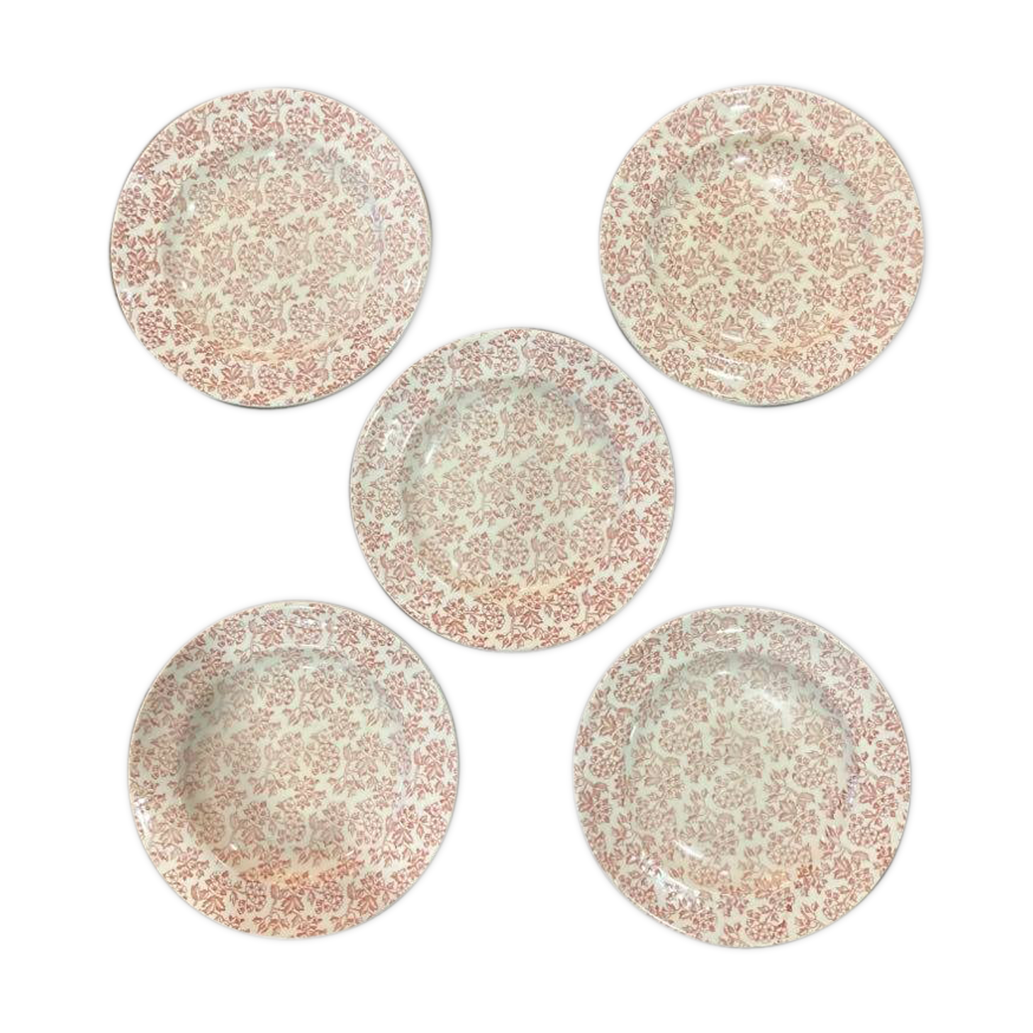 Lot of 5 plates Red Gien