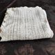 White cotton bedspread - throw with geometric chevron pattern