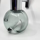 Glass and chrome wall lamp Eye Ball design Space Age Italy 1970