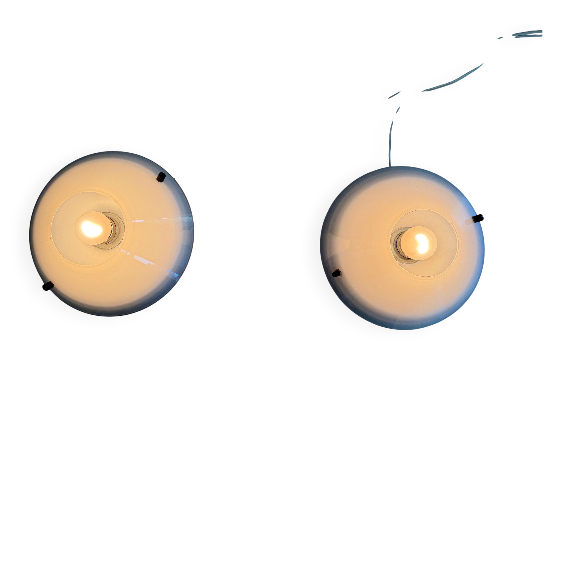 Pair of opal glass wall lights from the mid-century by Lamperti, 1960s, Italy.