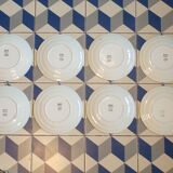8 Boch dessert plates with walnut decor