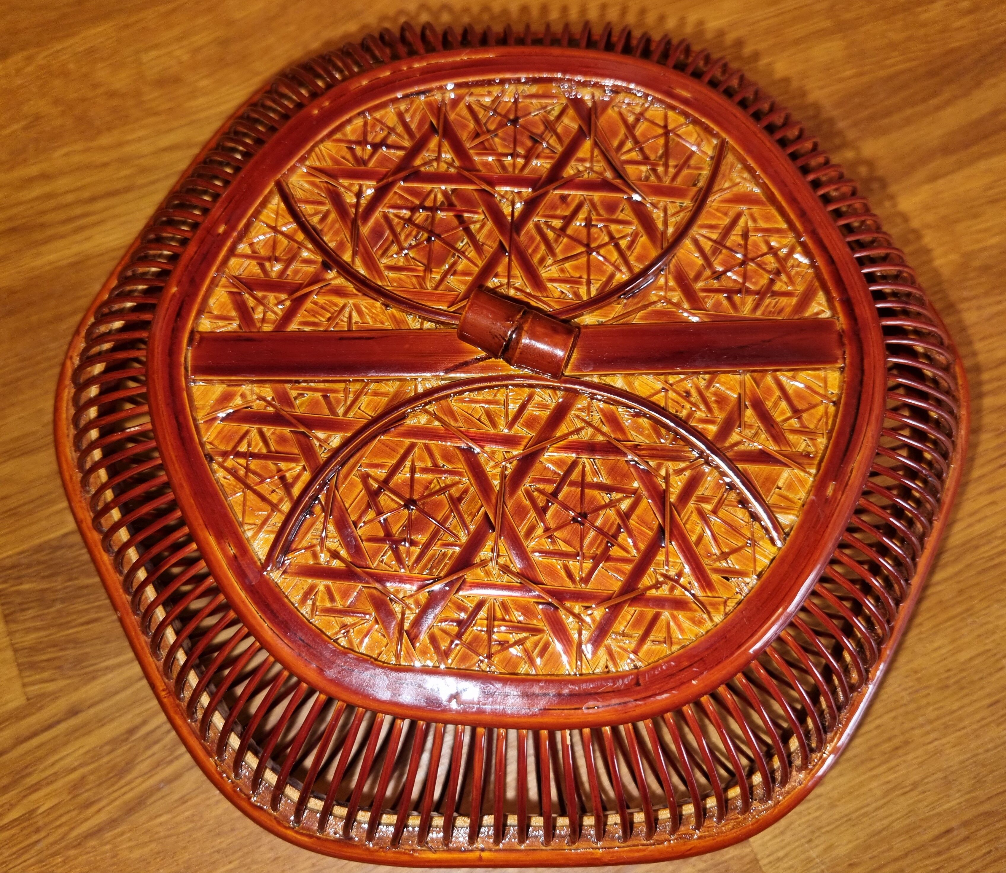 Lacquered bamboo box