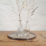 Glass and silver metal tray