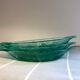 Ravier en verre vintage vert emeraude décor raisins