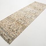 Tapis de course turc beige et marron 3x10, 84x263Cm