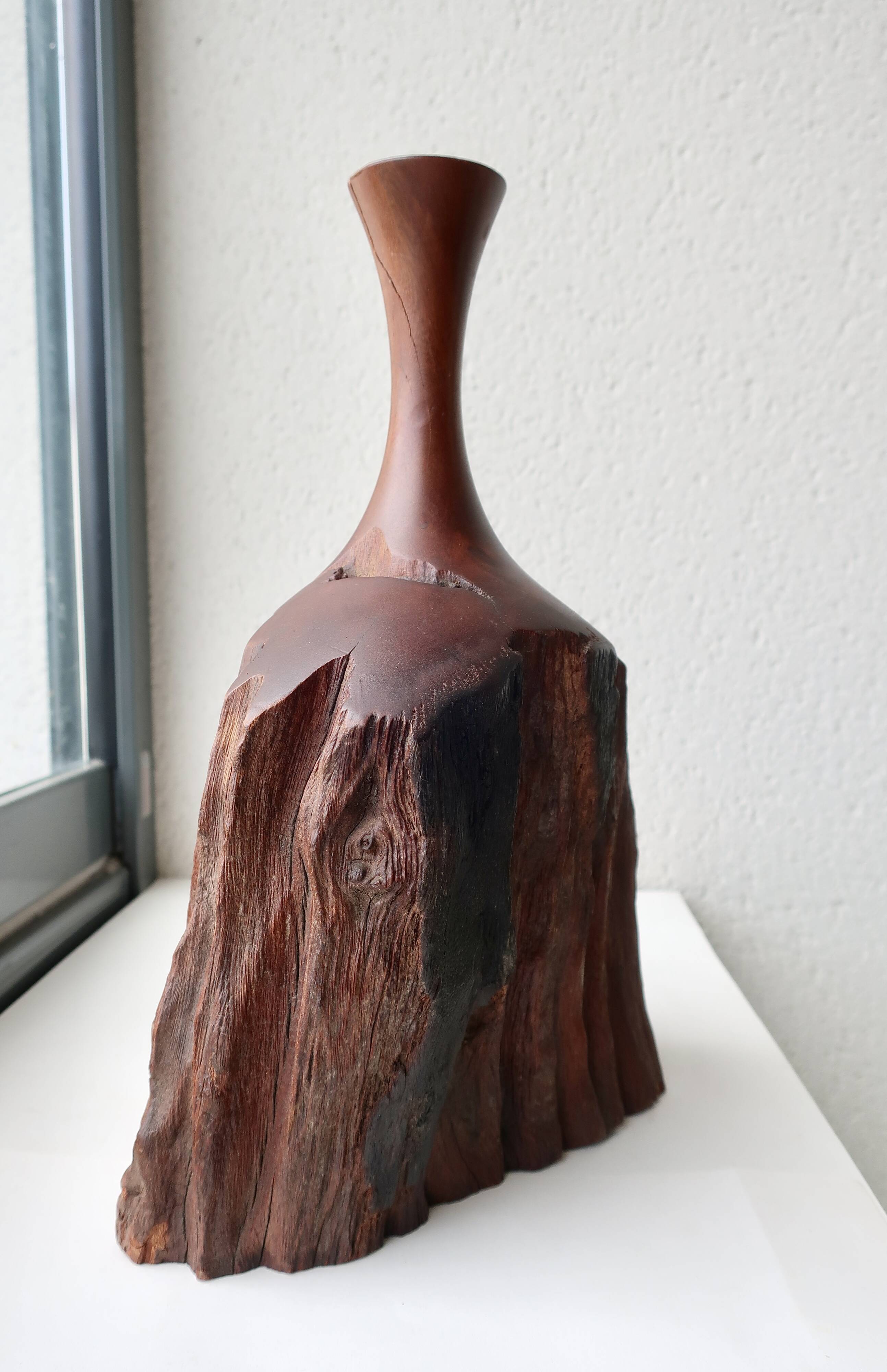 Vase Sculpture 20th Century Australian Rosewood DLG Doug Ayers