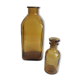 Set of 2 vintage glass bottles