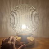 Vintage textured globe table lamp