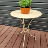 Old white iron garden table