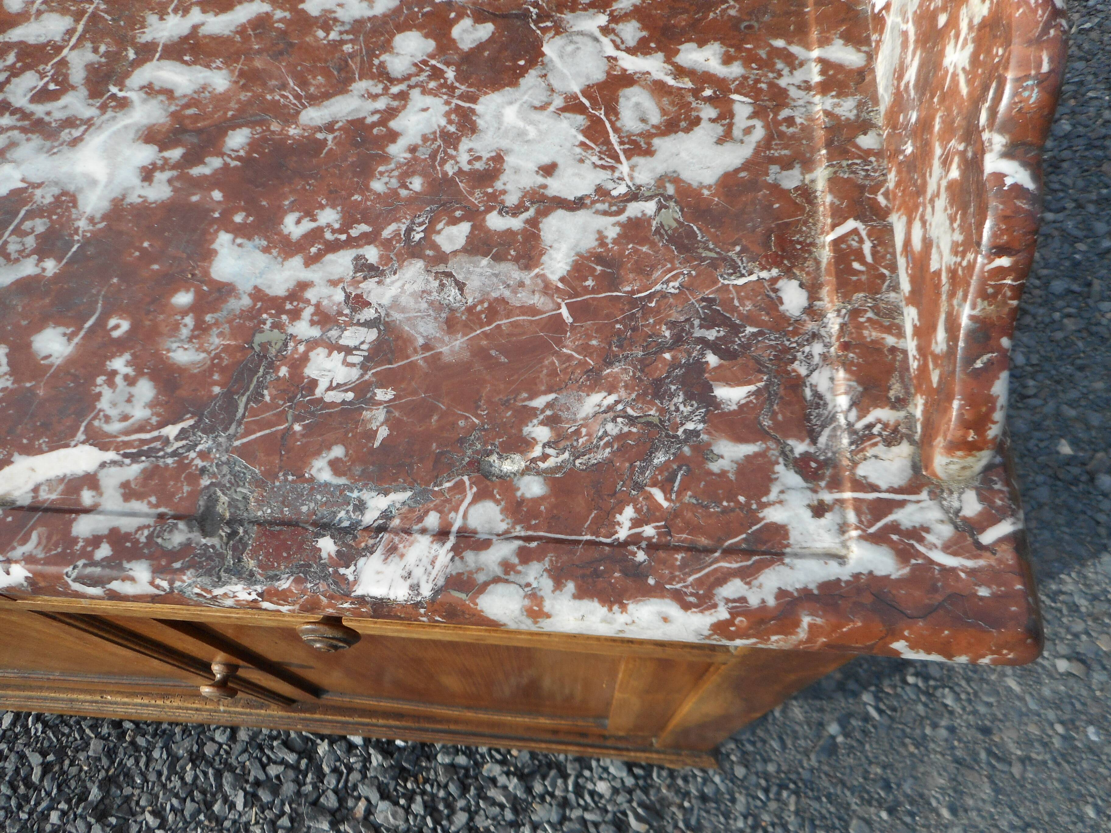 old bathroom cabinet / dressing table with marble