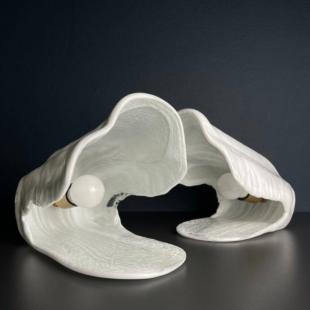 Oyster Murano table lamps by La Murrina, Italy, 1970s, set of 2