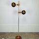 Eyeball floor lamp by Temde Leuchten, copper metal, teak and chrome, 70s.