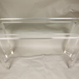 Transparent lucite console, 1980s