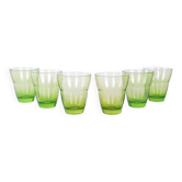 Set of green glasses, Italian design, 1980s, production: Italy
