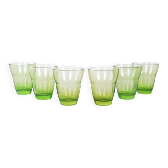 Set of green glasses, Italian design, 1980s, production: Italy