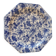 Octagonal blue dessert plate from the late 19th century in earthenware.