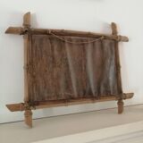 Set of vintage wood mirrors bamboo effect