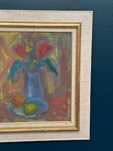 Swedish Oil on Panel – “Floral Still Life” by Hjalmar Eldh (1881–1953) – Signed – Vintage & Framed