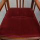 Ensemble de 4 chaises de salle à manger Art Nouveau / Jugendstil avec revêtement rouge