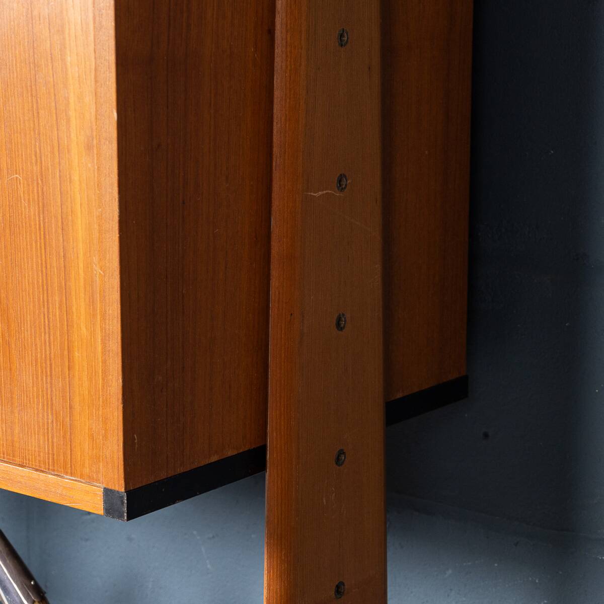 Vintage 20thc italian modular teak wall cabinet c.1960