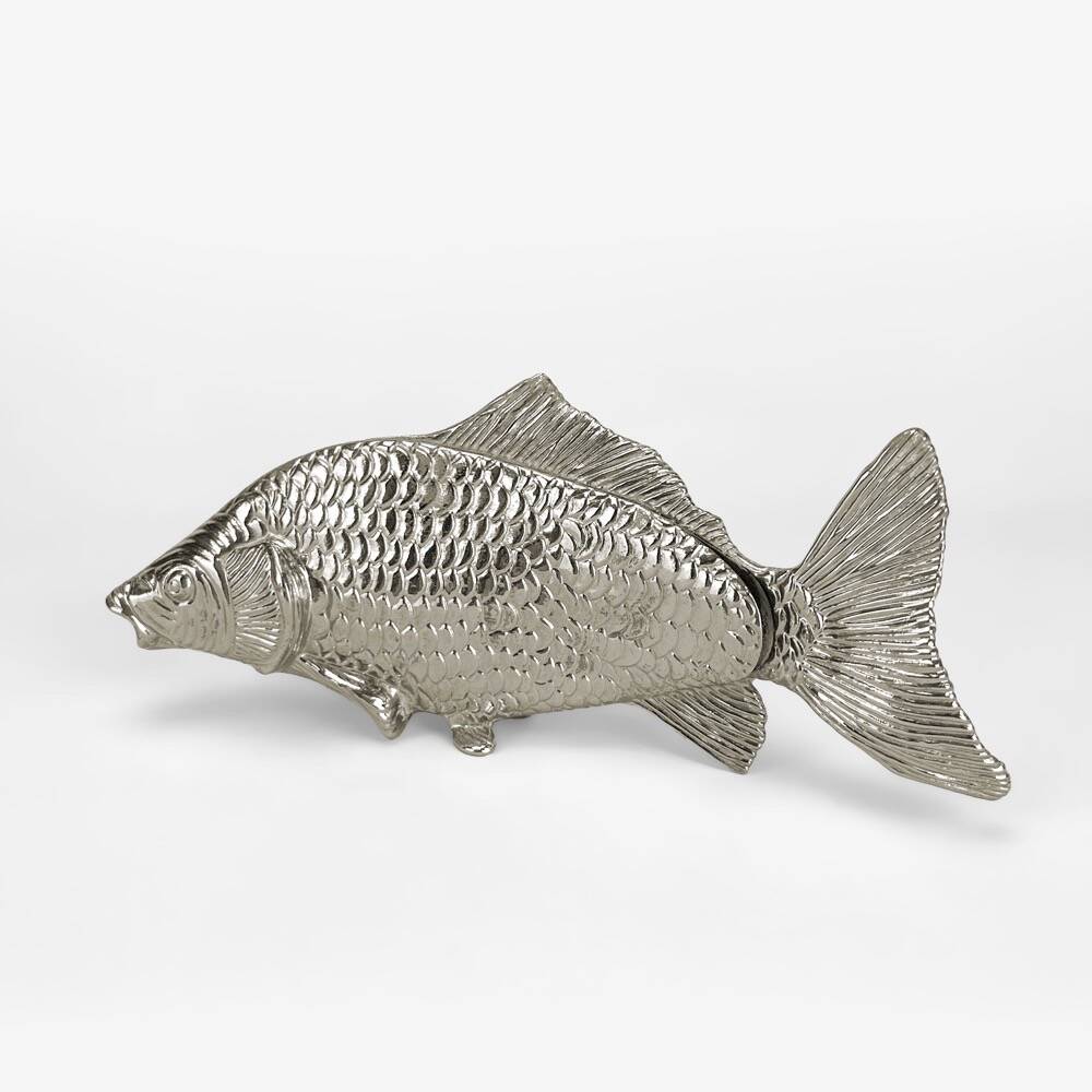 Silver metal fish napkin holder