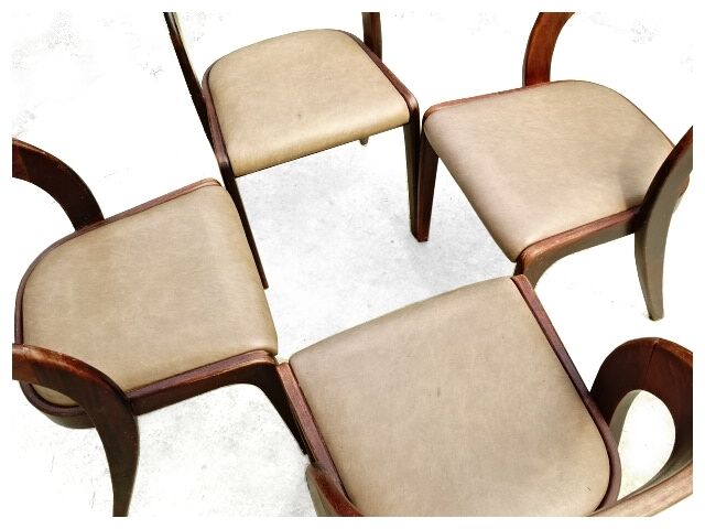 Set of 4 vintage 1960 gondola chairs