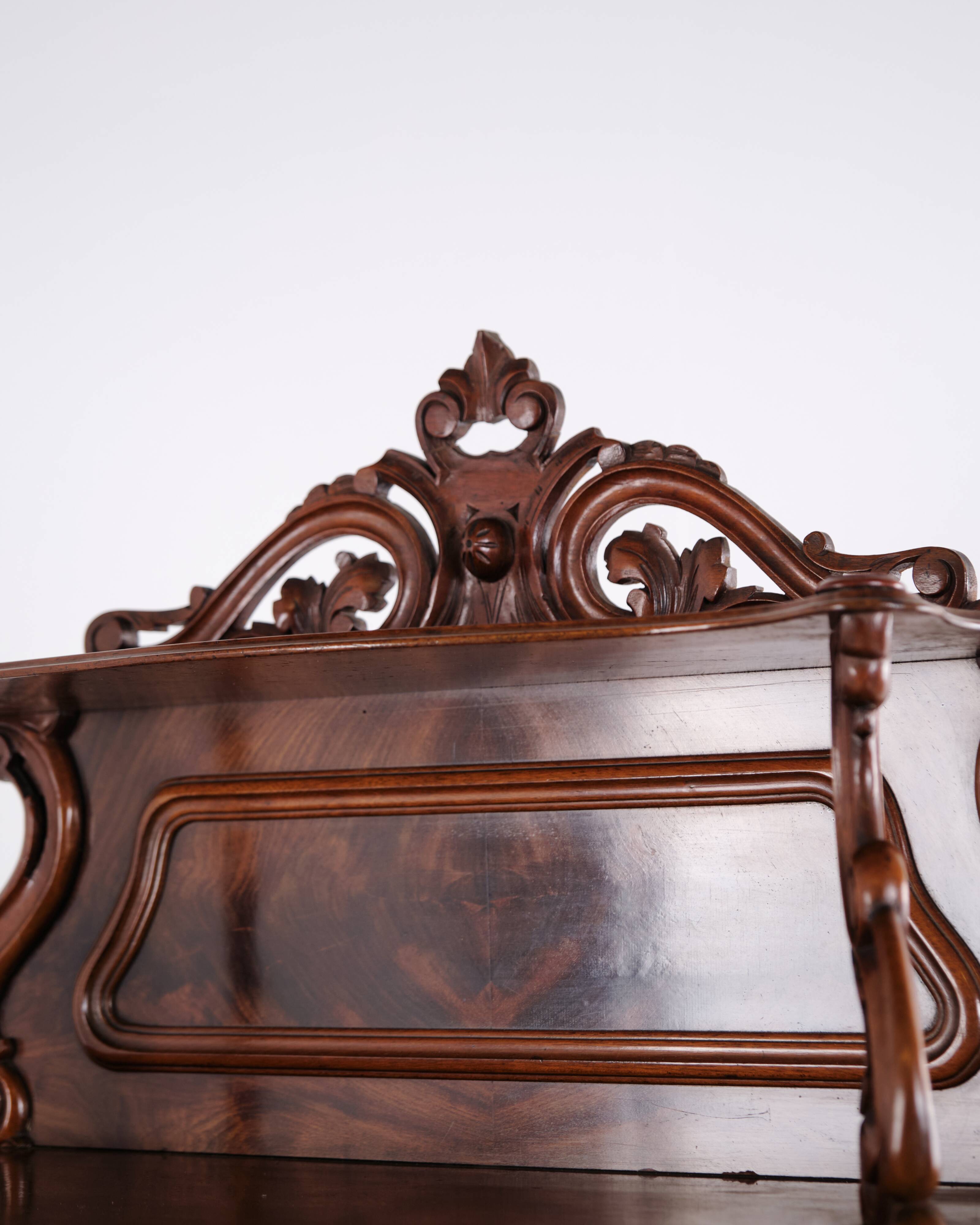 Cabinet – Mahogany – Antique – Carvings – Doors & Shelves – 1880s