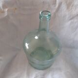 2 demijohn in light green glass.