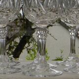 Set of 6 Arques crystal water glasses. Auteuil model.