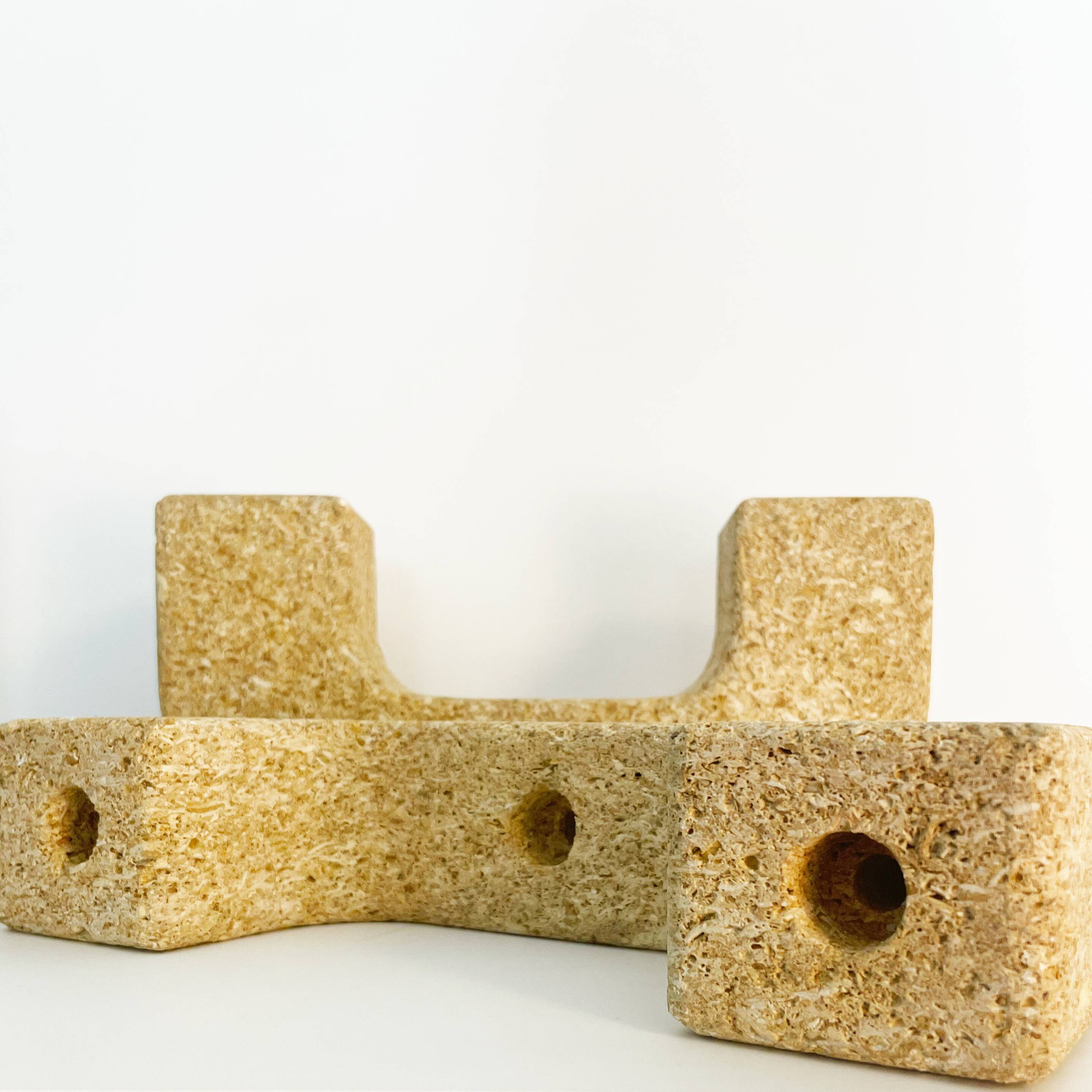 Brutalist stone candle holder