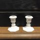 set of 2 vintage white porcelain candlesticks