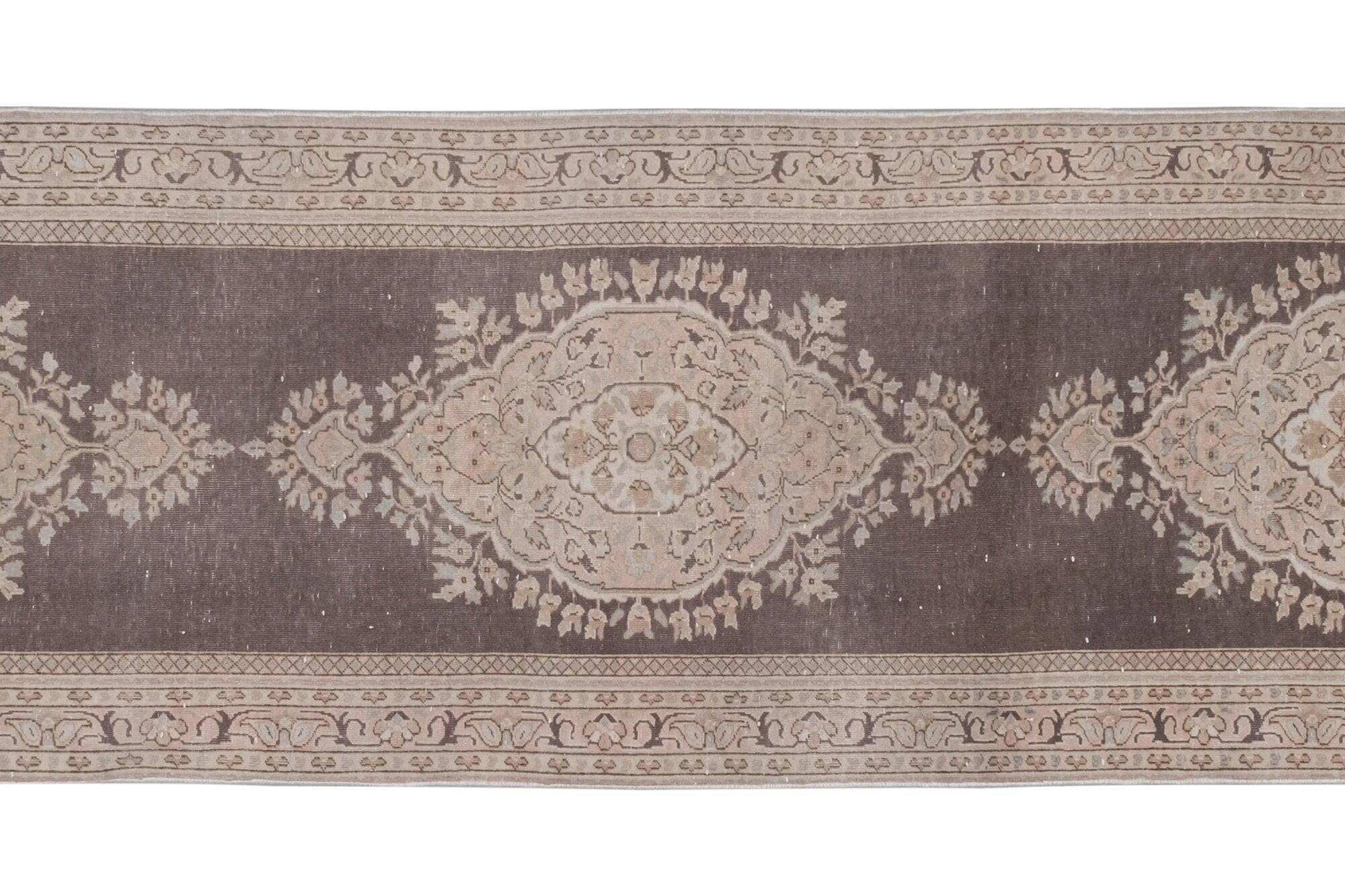 Vintage Turkish hallway rug 91x355 cm