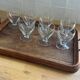 Set de 7 verres à vin gravés vintage 1950