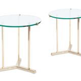 Table d'appoint vintage ronde en laiton