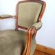 Fauteuil cabriolet vert Louis XV