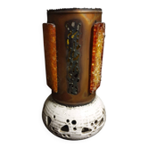 Large brutalist lamp signed accolay – ceramic and resin – vintage 1960