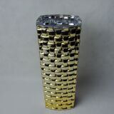 Golden Bamboo effect glass vase by Nachtmann, Germany, 1980