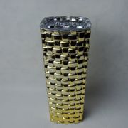 Golden Bamboo effect glass vase by Nachtmann, Germany, 1980