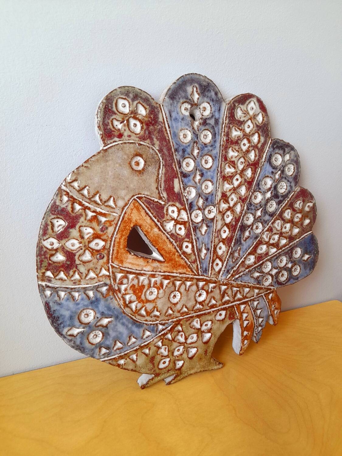 Ceramic peacock Dominique Pérot, 1960.